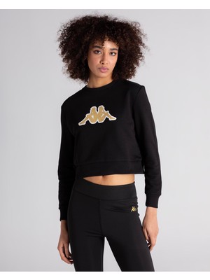 Kappa Logo Bautista Kadın Siyah Sweatshirt