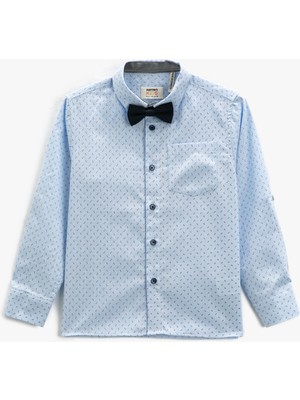 Koton Papyonlu Gömlek Uzun Kollu Tek Cep Detaylı Pamuklu