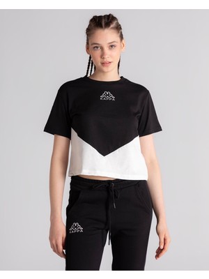 Kappa Kappa Logo Ece Kadın Siyah - Beyaz Tişört