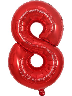 Bal10 Dünyası Folyo Balon Kırmızı 8 Rakamı 40 Inç 100 cm