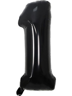 Bal10 Dünyası Folyo Balon Siyah 1 Rakamı 34 Inç 80 cm