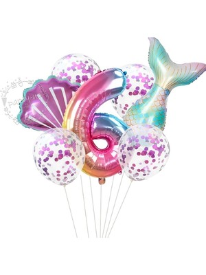 Bal10 Dünyası Deniz Konsept Folyo Set Konsept Doğum Günü Set 6 Yaş