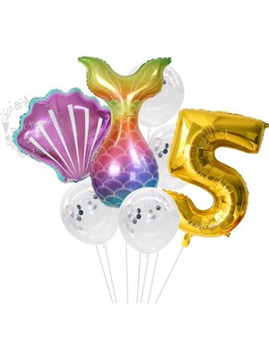 Bal10 Dünyası Deniz Konsept Folyo Balon 7'li Set 5 Yaş