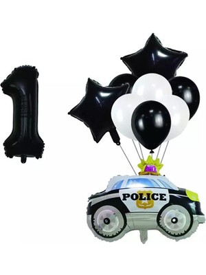 Bal10 Dünyası Police ( Polis Arabası ) Folyo Balon Seti Yaş 1