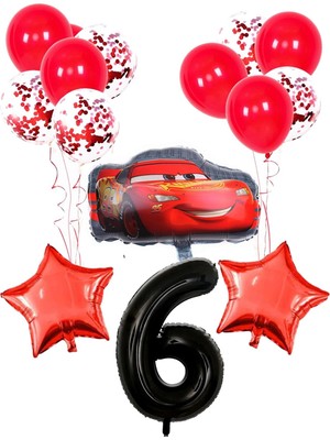 Bal10 Dünyası Pullu Şeffaf Balonlu Yarış Arabası Temalı Balon Seti Yaş 6