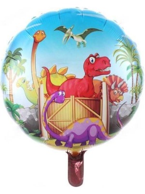 Bal10 Dünyası Yuvarlak Dinazor Folyo Balon 43 cm