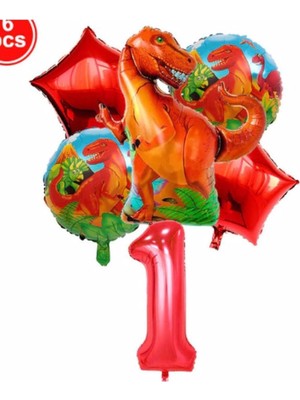 Bal10 Dünyası Dinazor Konsept Balon Konsept Doğum Günü Seti Yaş 1