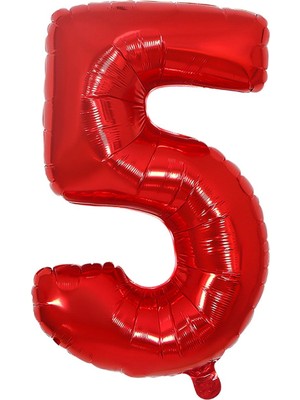 Best Parti Folyo Balon Kırmızı 5 Rakamı 40 Inç 100 cm