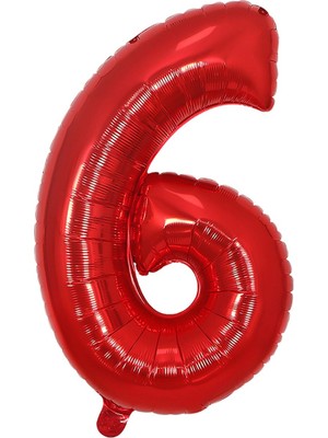 Best Parti Folyo Balon Kırmızı 6 Rakamı 40 Inç 100 cm