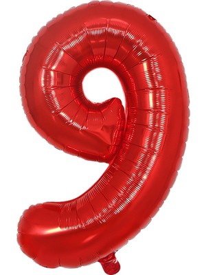 Best Parti Folyo Balon Kırmızı 9 Rakamı 40 Inç 100 cm