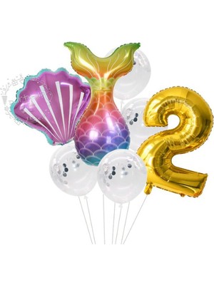 Best Parti Deniz Kızı Folyo Balon 7'li Set 2 Yaş