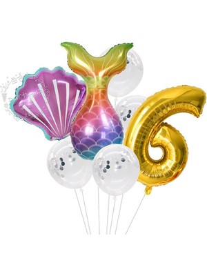 Best Parti Deniz Kızı Folyo Balon 7'li Set 6 Yaş