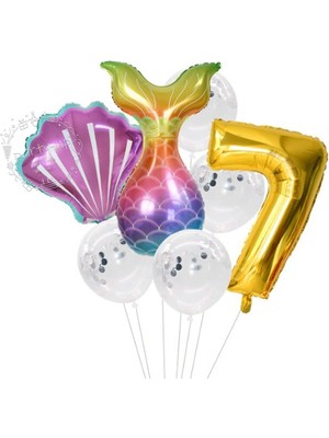 Best Parti Deniz Kızı Folyo Balon 7'li Set 7 Yaş