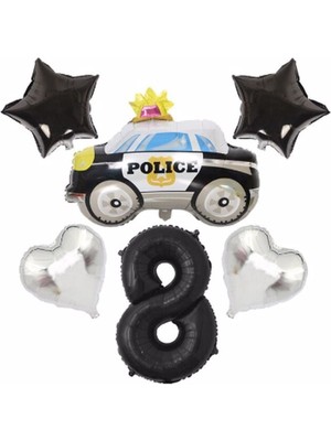 Best Parti Polis Arabası Balon Folyo Set Konsept Yaş 8