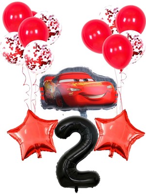 Best Parti Pullu Şeffaf Balonlu Yarış Arabası Temalı Balon Seti Yaş 2