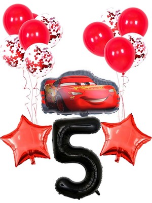 Best Parti Pullu Şeffaf Balonlu Yarış Arabası Temalı Balon Seti Yaş 5