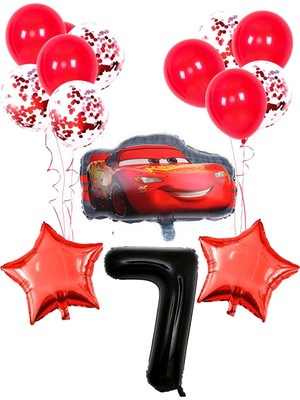 Best Parti Pullu Şeffaf Balonlu Yarış Arabası Temalı Balon Seti Yaş 7
