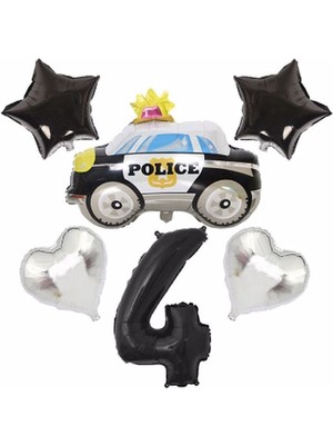 Rönesans Parti Polis Arabası Balon Folyo Set Konsept Yaş 4