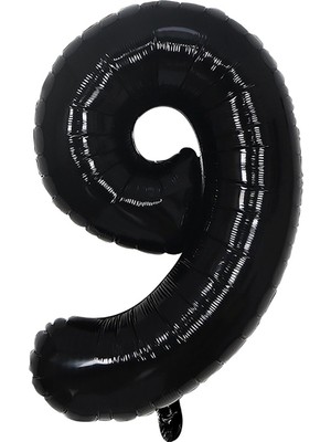 Rönesans Parti Folyo Balon Siyah 9 Rakamı 34 Inç 80 cm
