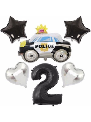 Rönesans Parti Polis Arabası Balon Folyo Set Konsept Yaş 2