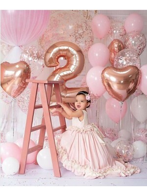 Rönesans Parti Rosegold Doğum Günü Balon Seti 2 Yaş