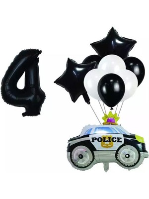 Rönesans Parti Police ( Polis Arabası ) Folyo Balon Seti Yaş 4