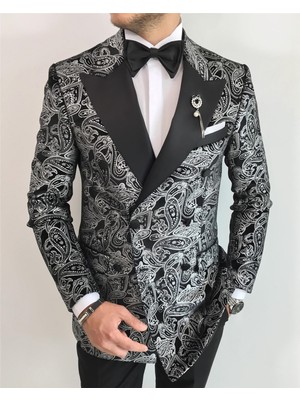 Adam Tailor Italyan Kesim Erkek Ceket Pantolon Damatlık Set Siyah T7477