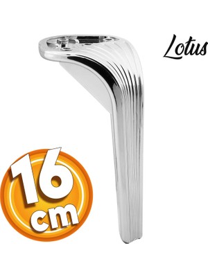 Badem10 Lotus Lüks Mobilya Kanepe Sehpa Tv Ünitesi Koltuk Ayağı 16 Cm Parlak Krom Baza Ayakları