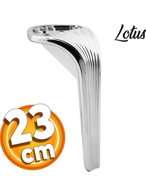 Badem10 Lotus Lüks Mobilya Kanepe Sehpa Tv Ünitesi Koltuk Ayağı 23 Cm Parlak Krom Baza Ayakları