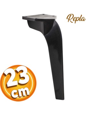 Badem10 Repla Lüks Mobilya Kanepe Sehpa Tv Ünitesi Koltuk Ayağı 23 Cm Siyah Baza Ayakları