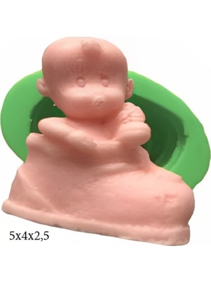 Bebek Modeli Silikon Şeker Hamuru Dekor, Sabun, Saksı ve Mum Kalıbı