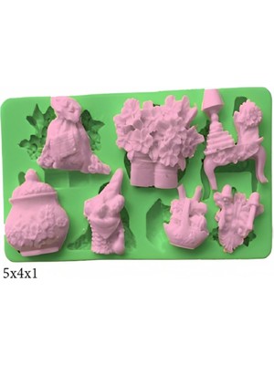 Butedo Eşya Figürleri Silikon Şeker Hamuru Dekor, Sabun, Saksı ve Mum Kalıbı