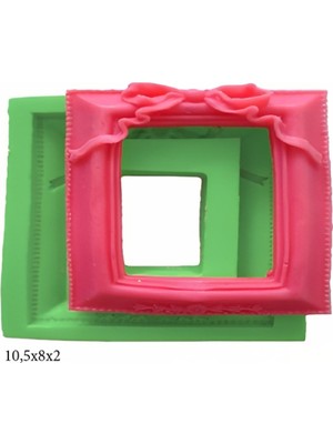 Çerçeve Modeli Silikon Şeker Hamuru Dekor, Sabun, Saksı ve Mum Kalıbı