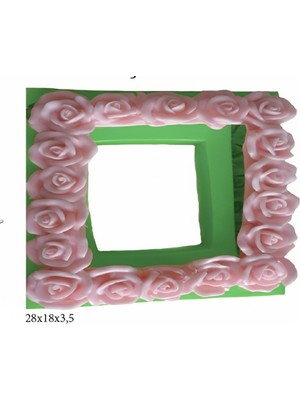 Çerçeve Modeli Silikon Şeker Hamuru Dekor, Sabun, Saksı ve Mum Kalıbı
