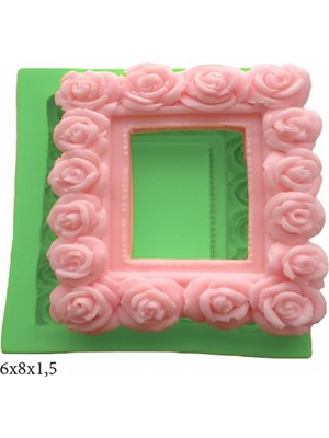Çerçeve Modeli Silikon Şeker Hamuru Dekor, Sabun, Saksı ve Mum Kalıbı