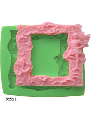 Çerçeve Modeli Silikon Şeker Hamuru Dekor, Sabun, Saksı ve Mum Kalıbı