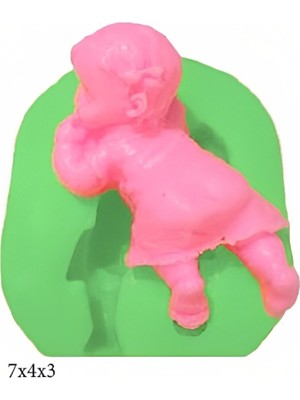 Bebek Modeli Silikon Şeker Hamuru Dekor, Sabun, Saksı ve Mum Kalıbı