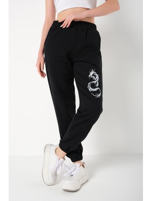 Trendseninle Dragon Siyah Jogger Eşofman