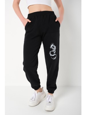 Trendseninle Dragon Siyah Jogger Eşofman