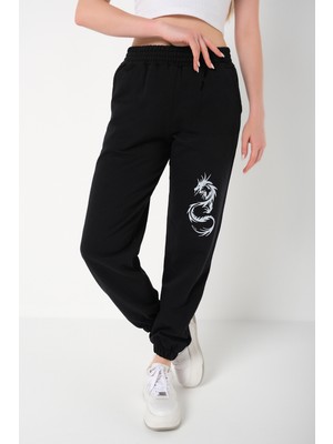 Trendseninle Dragon Siyah Jogger Eşofman