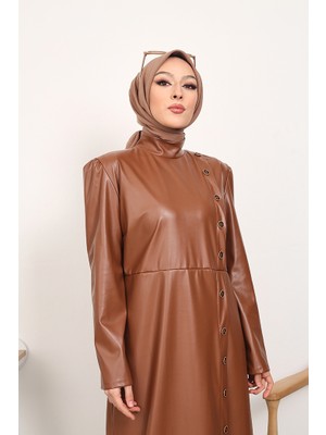 İlkimay Dide Deri Elbise 441 - Taba