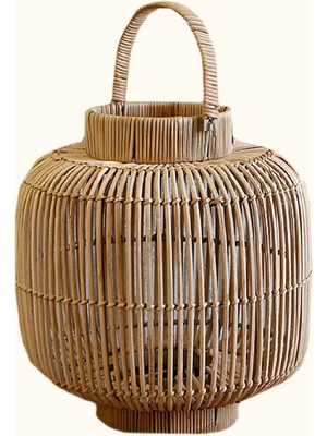 Meander El Yapımı Dekoratif Rattan Mumluk 28x30x38 8940