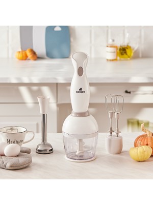 Karaca Profoodmix Çoklu Set 1000W Buz Kırma Fonksiyonu ile 700 ml Kapasiteli Bej Blender