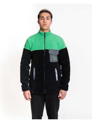 Luo Camp Plush Jacket 01 - Black/green Rüzgar Geçirmez Erkek Polar