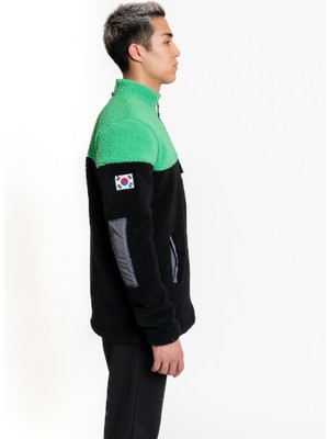 Luo Camp Plush Jacket 01 - Black/green Rüzgar Geçirmez Erkek Polar