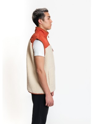 Luo Camp Plush Gilet 01 - Cream/brick Erkek Yelek