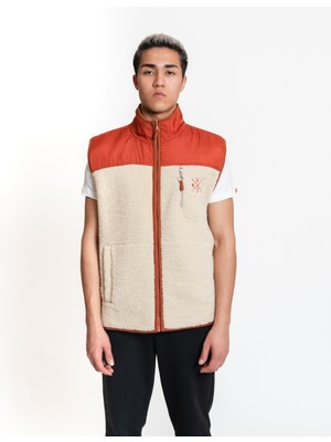 Luo Camp Plush Gilet 01 - Cream/brick Erkek Yelek