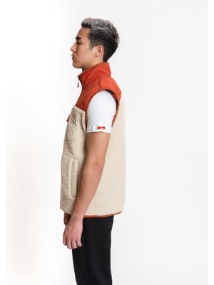 Luo Camp Plush Gilet 01 - Cream/brick Erkek Yelek