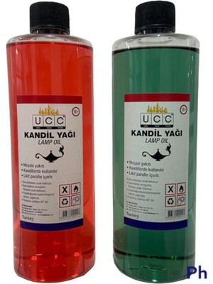 Ucc Point Care Kırmızı + Yeşil Kandil Yağı Kokusuz Dumansız Iç Mekan Gaz Lambası Yakıtı 400 ml 2'li