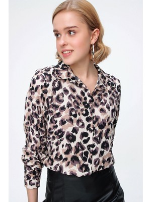 Bigdart 3721 Grafik Desenli Gömlek - Bej